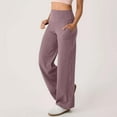 thumbnail image 2 of Women's High Waisted Wide Leg Yoga Pants Stretch Lounge Sweatpants Soft Casual Dress Pants with Pockets Watermelon Red, 2 of 7