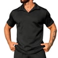 thumbnail image 2 of IhhxPro Men's Performance Collared Shirt Quick Dry Short Sleeve Breathable Work Golf Casual Slim Fit Stretch Cotton Summer S-3XL, 2 of 5