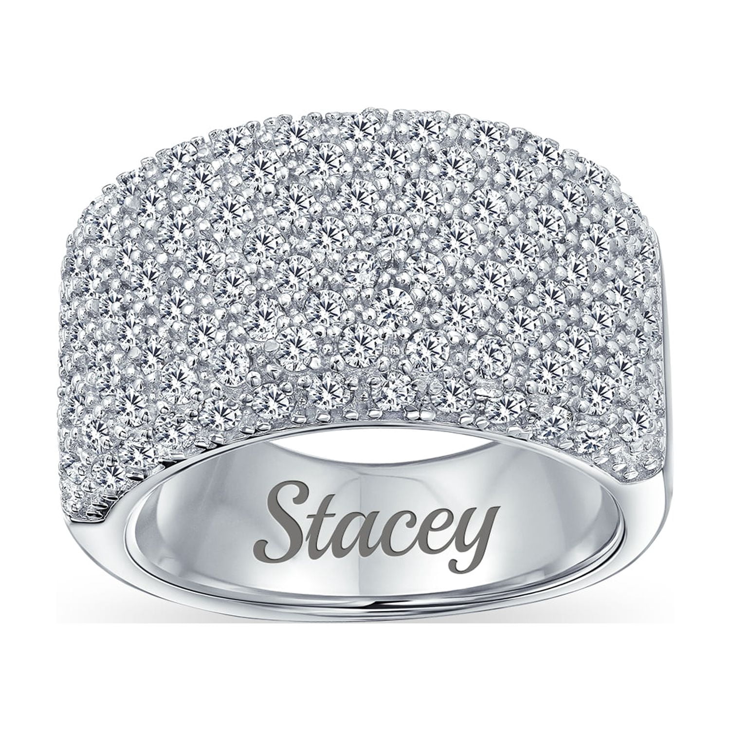 Personalized Micro Pave AAA Cubic Zirconia Cocktail Anniversary 