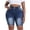 Royal Blue-959, variant on Women Plus Size Jean Shorts Stretchy High Waisted 10" Inseam Knee Length Denim Bermuda Shorts Black 16W
