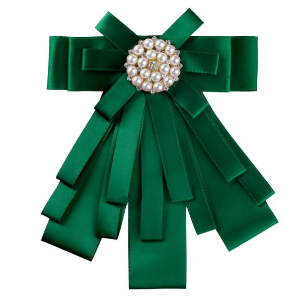 Corbata De Moño Pre-Atado Allegra K Color Sólido Nudo De Proa Para Mujer Verde Oscuro One Size
