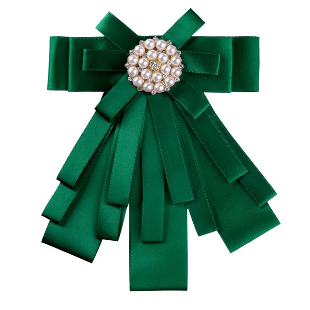 Corbata De Moño Pre-Atado Allegra K Color Sólido Nudo De Proa Para Mujer Verde Oscuro One Size