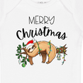 thumbnail image 4 of Inktastic Merry Christmas Cute Sloth with Santa Hat and Lights Boys or Girls Baby Bodysuit, 4 of 5
