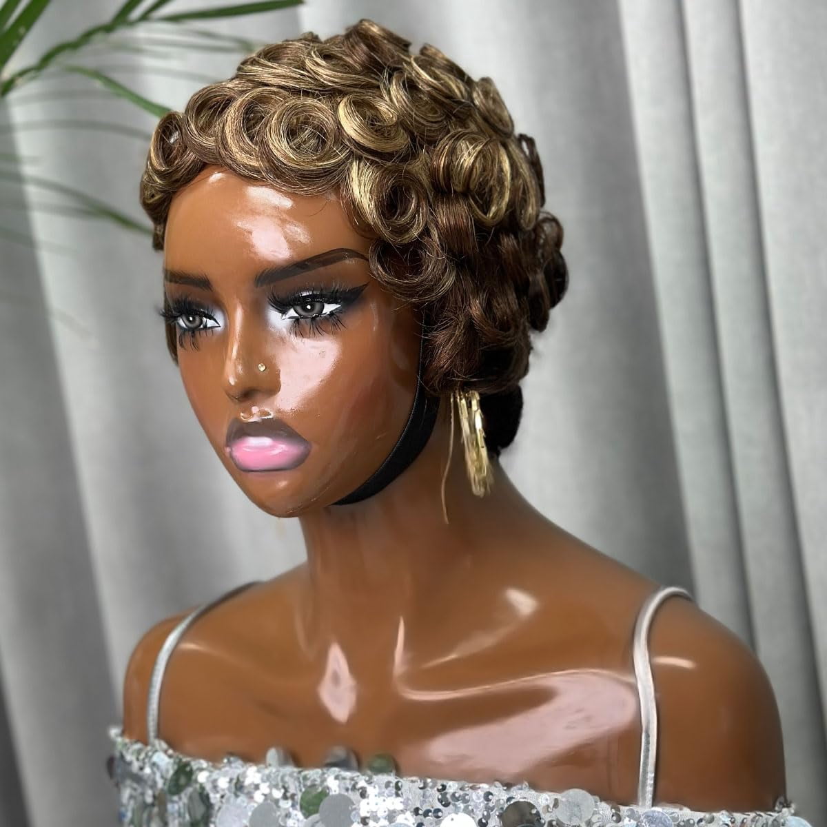 Natural Black Layered Pixie Wig Human Hair for Black Women Short Human Hair Lightweight Glueless Pixie Cut Wigs