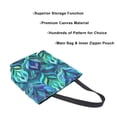 thumbnail image 3 of Open Top Canvas Tote Bag with Zipper Reusable Shopping Bag 13.5x15" Roomy Carryall Elegant Blue Abstract Shapes, 3 of 9