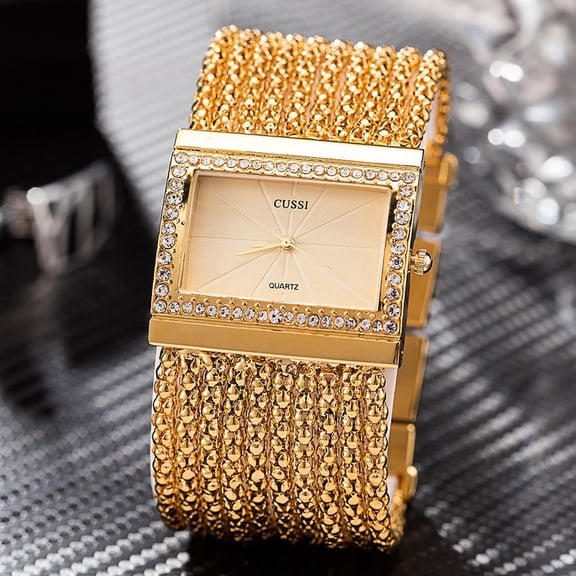 Women's Quartz Watch, Fashionable Ladies' Watch, Square Bracelet Rhinestone Watch, Women's Wristwatch, Trendy Watch