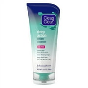 Clean And Clear Deep Action Cream Cleanser, Oil Free - 6.5 Oz, 2 Pack