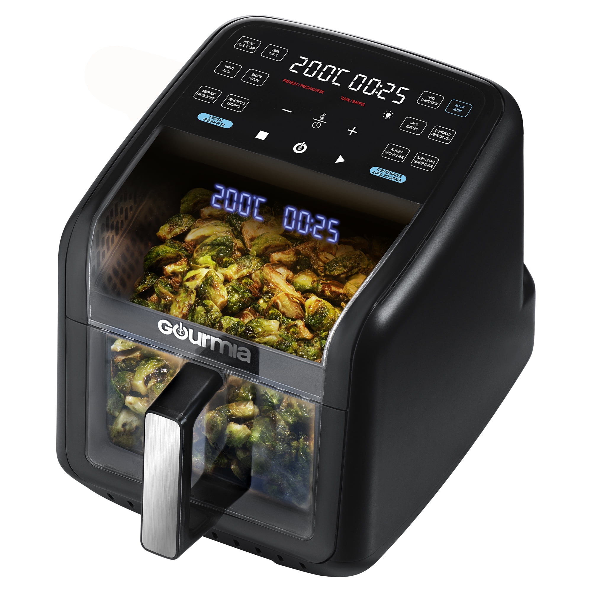 Friteuse à air chaud numérique Panorama de 6,6 litres de Gourmia avec vue panoramique GAF7020