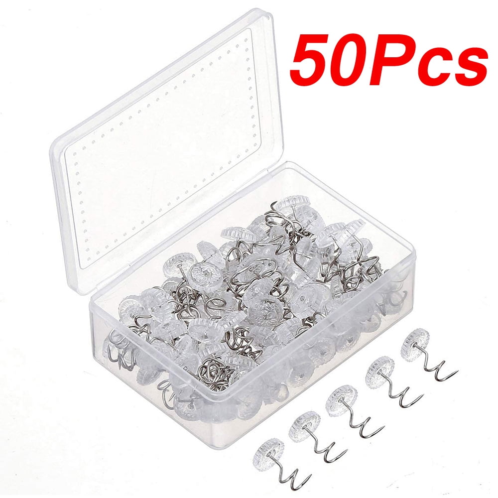 50Pcs Clear Bed Skirt Pins for Upholstery Covers and Skirts Pins