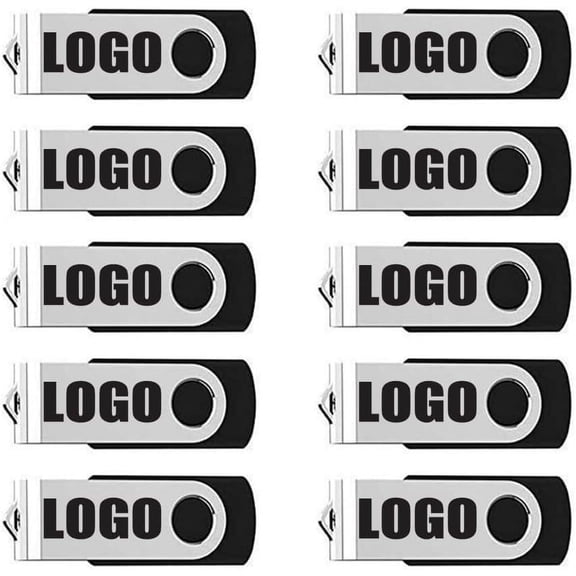 10 Pack USB Flash Drive Free Customized Personalized Logo, Custom Name USB 2.0 Metal Portable Disc, USB Thumb Drive Memory Stick Customized Logo for Company Advertising Individuals(2GB*10PACK)