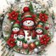 thumbnail image 5 of Letrero circular de madera con diseño de muñeco de nieve navideño para dormitorio, sala de estar, decoración del hogar, adornos navideños, cuadros colgantes., 5 of 6