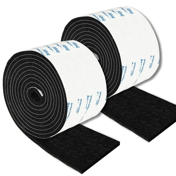 2Packs Felt Furniture Pads, Heavy Duty Felt Strip Roll With Adhesive Backing Adhesive Felt Tape, For Protecting Hardwood Floors, Chair Wall Protector (120 X 2 X 0.12 Inch, Black)
