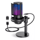 thumbnail image 1 of "Micrófonos Usb Rgb Condensador Cardioide Para Pc / Tel Gamer negro ", 1 of 5