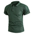 thumbnail image 4 of Mens Quick Dry Tactical Shirts Turndown Collar Short Sleeve Tops Stretch Comfy Summer Outdoor Fishing Shirts, 4 of 6