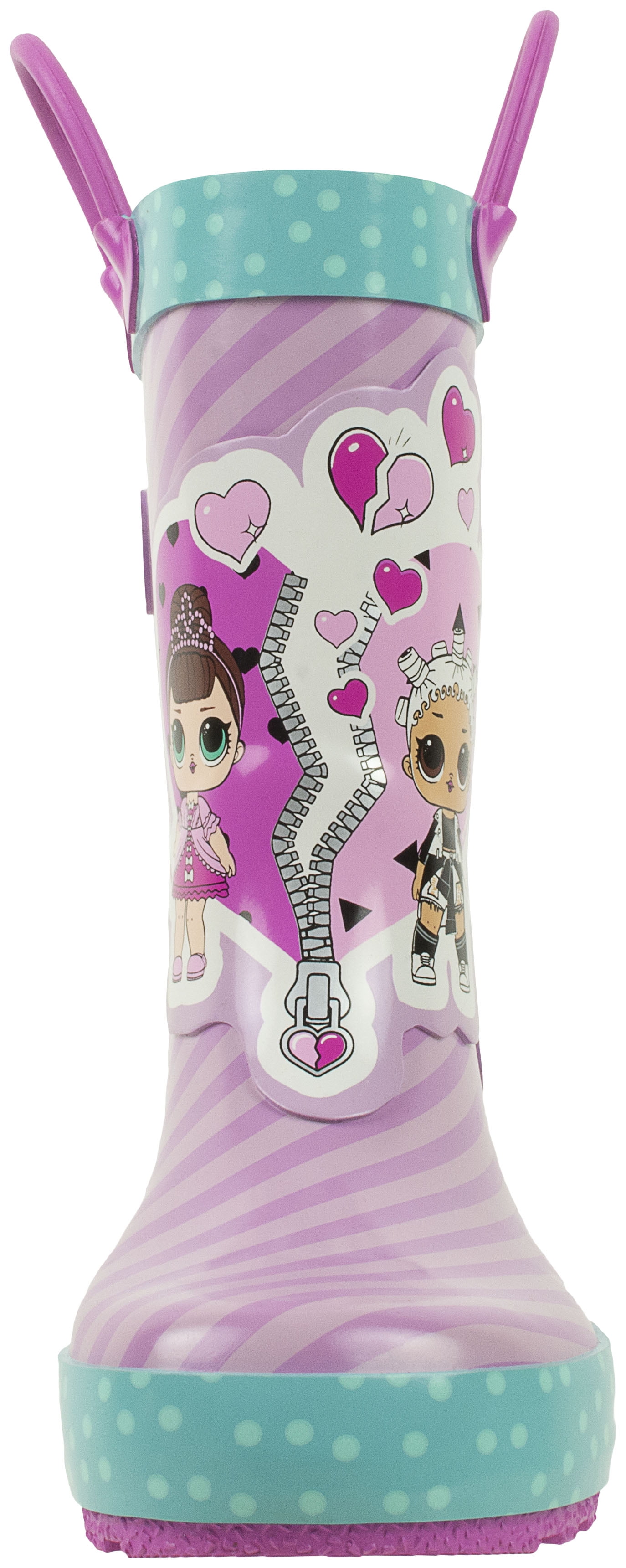 L.O.L Surprise Girls Rainboots 100 Rubber with Handles Fancy and Fresh Pink Purple Girls Size 13 1