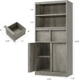 thumbnail image 2 of Tall Bathroom Cabinet, Floor Storage Cabinet with Doors & 2 Drawers, 51" H Tall Bathroom Organizer Cabinet Freestanding for Bathroom, Living Room, Kitchen & Pantry, 2 of 7