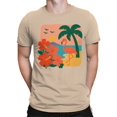 thumbnail image 2 of Tropical Sunset Flamingo Scene Men's T-shirt, 2 of 3