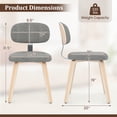 thumbnail image 4 of Giantex Wooden Dining Chairs Set of 2, Chenille Fabric Upholstered Kitchen Chairs, Natural & Grey, 4 of 9