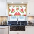 thumbnail image 5 of Yayeee Kitchen Curtains Tier Pair Light Filtering 27"x36" Rod Pocket Short Cafe Window Panel, Cartoon Watermelon, 5 of 7