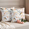 thumbnail image 2 of Thanksgiving Fall Outdoor Waterproof Pillow Covers, Autumn Branch Bird Orange Botanical Decorative Square Throw Pillowcase Sofa Cushion Sham for Patio/Couch/Chair, 16"x16" 2 Pack, 2 of 8
