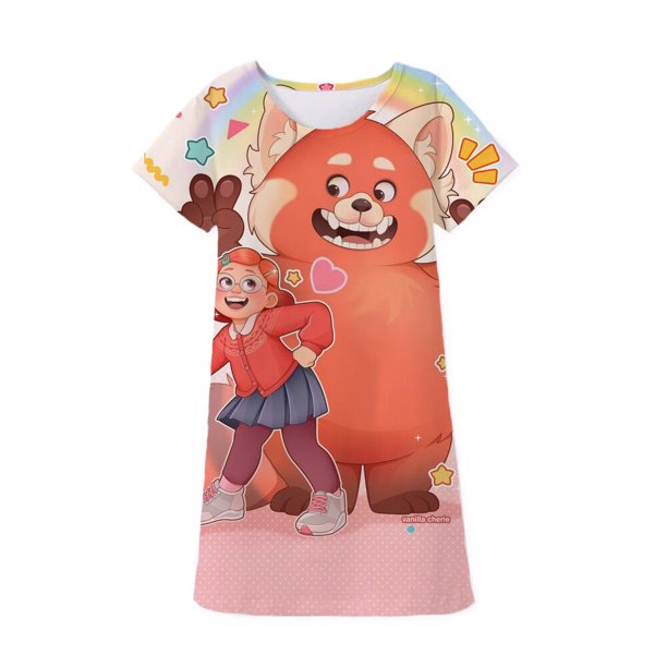 Vestido para niñas de 2 a 7 años, falda para el sol, falda de princesa para la playa de verano, ropa roja para niños, vestido informal para niñas 4T Gao Jinjia LED