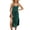 Army Green, variant on Summer Dresses for Women Casual Solid Color Spaghetti Strap Sleeveless Two-Piece Sundress with Drawstring Waist Side Slit Tea-Length Dresses