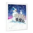 thumbnail image 2 of Designart Christmas Snowman With Cat Traditional Framed Wall Art, 2 of 4