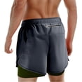 thumbnail image 2 of ibiyuan Mens 2 in 1 Athletic Quick Dry Shorts,Running Lightweight,Sweat Wicking Gym Workout Elastic Short, 2 of 4