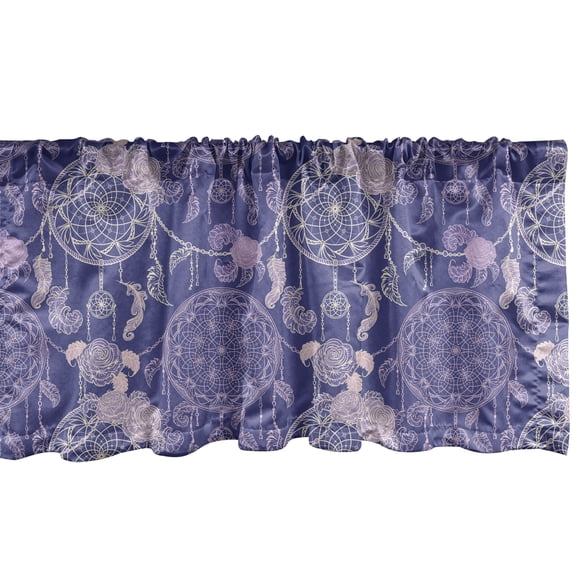 Ambesonne Boho Valance Pack of 2, Floral Dreamcatchers, 54"X18", Lavender Dark Lavender