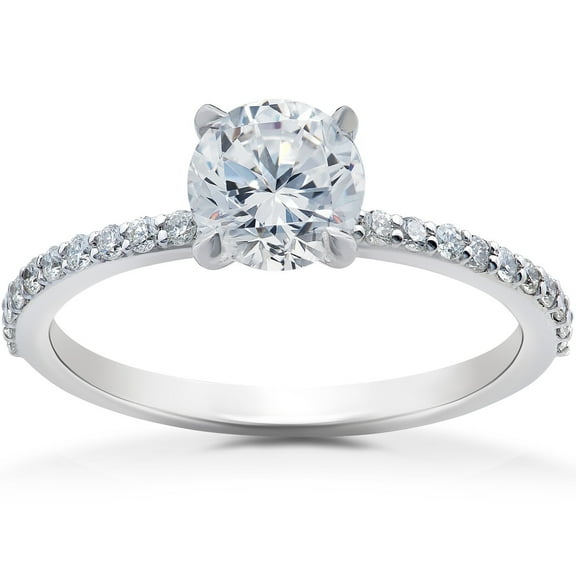 Pompeii 1 1/4 ct Lab Grown Diamond Sophia Engagement Ring 14k White Gold (F,VS)