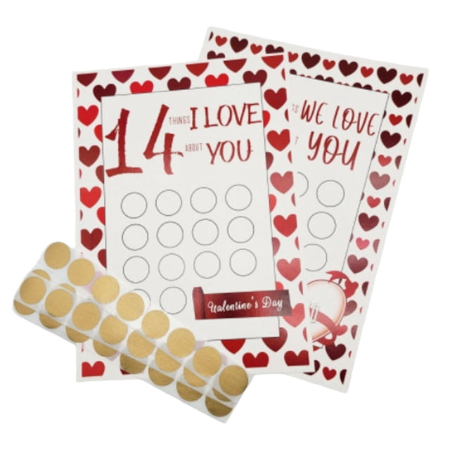 14 Things I About You Valentine's Day Countdown Scratch Off Craft Advent Calendar Customizable Keepsake For Family