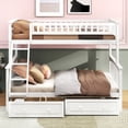 thumbnail image 3 of Miekor Furniture Twin over Full Bunk Bed with Drawers, Convertible Beds, White MK0397, 3 of 12