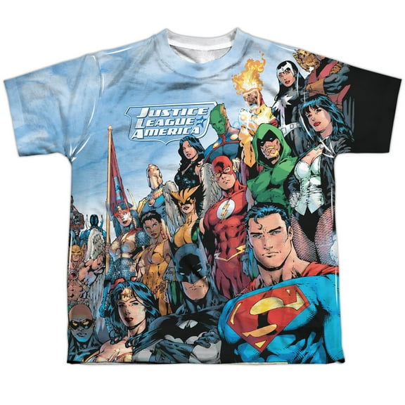 Jla - Justice League Of America - Youth Short Sleeve Shirt - Small