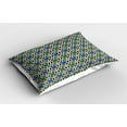 thumbnail image 2 of Ambesonne Moroccan Pillow Sham 2 Pack, Hexagon Stars Pattern, 30"x20", Green Blue Black, 2 of 3