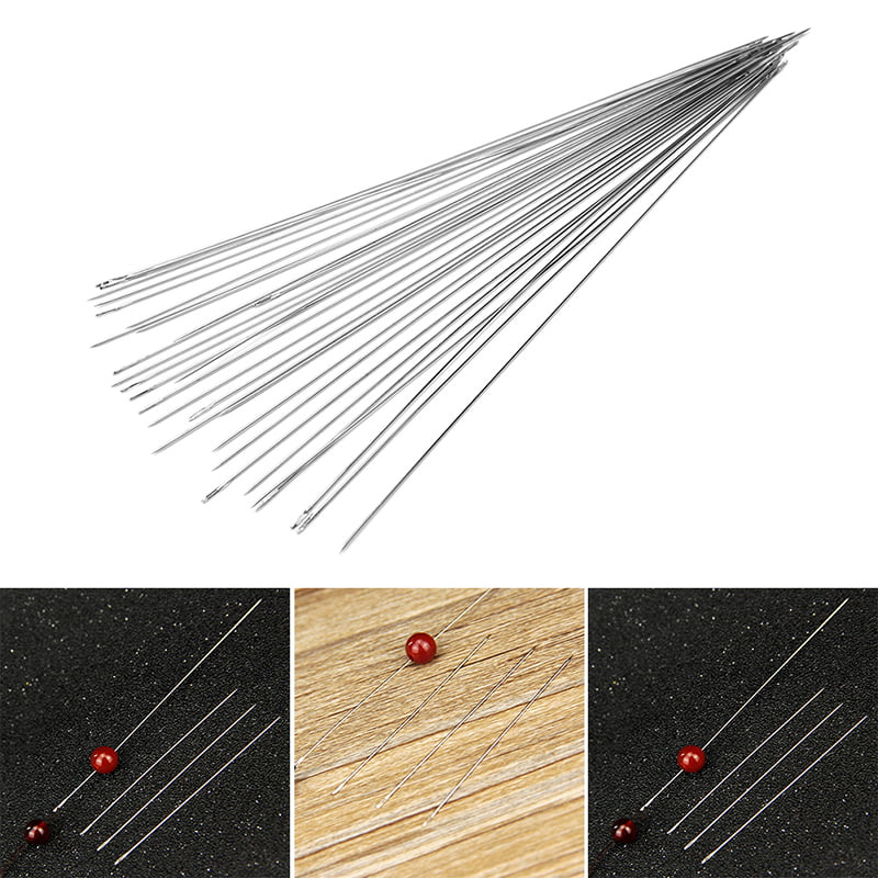 30 Beading Needles Threading Cord Tool DIY Jewelrys Stainless Steel 0.6*120mm SE 