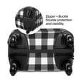 thumbnail image 4 of Xecao Black White Plaid print Elastic Luggage Cover, with double-sided print , is perfect for travel, business, and daily use (NOT included luggage!), 4 of 9
