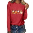 thumbnail image 5 of Cmfcve Woman Halloween Sweatshirt Vintage Loose Sports Shirt Crew Neck Long Sleeve Pullover Undershirts, 5 of 7