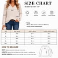 thumbnail image 5 of Women's V Neck Ribbed Knit Long Sleeve Tops Casual Bishop Sleeve Pullover Shirts for Fall Daily Wear, 5 of 7