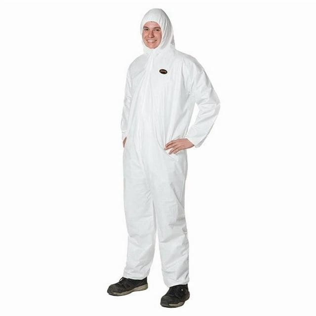 Safe-T Wear White Polypropylene Coverall With Hood (XXL) - 25 Piece/Case