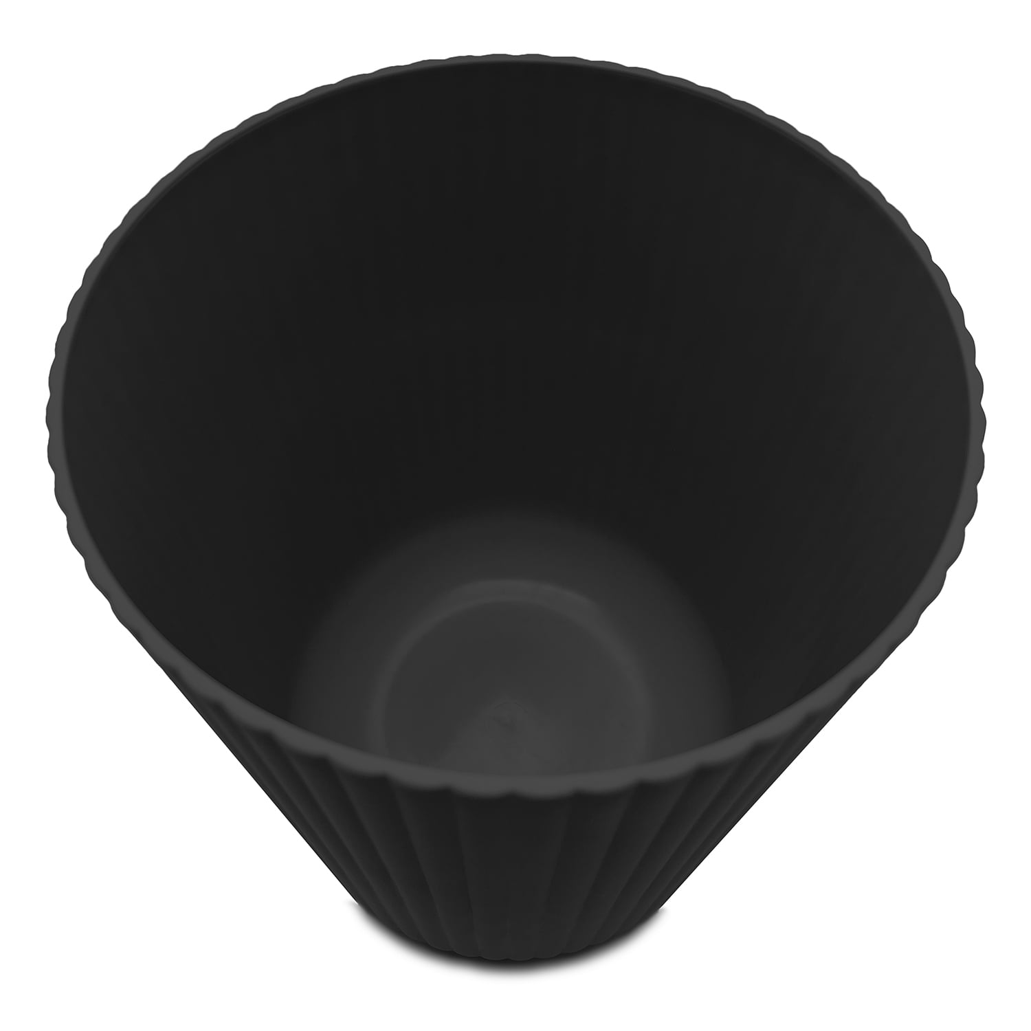 Mainstays Ribbed Plastic Trash Can, 1.64 Gallon, Black