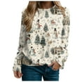 thumbnail image 5 of idosla Christmas Sweatshirt for Women 2025 Vintage Crewneck Xmas Tops Funny Graphic Tees Long Sleeve Holiday Outfits (White, XXL), 5 of 8