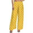 thumbnail image 2 of Polka Dots Pants High Waisted White And Yellow Office Trousers Street Fashion Custom Wide Pants, 2 of 6