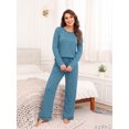thumbnail image 2 of MINTREUS Women's Pajama Set Long Sleeve Sleepwear Set Soft Two Piece Matching Set with Pockets, 2 of 6