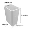 thumbnail image 2 of FELTECHELECTR Plastic Bathroom Waste Bin With Lid Slim Modern For Household Users 1Pack, 2 of 8