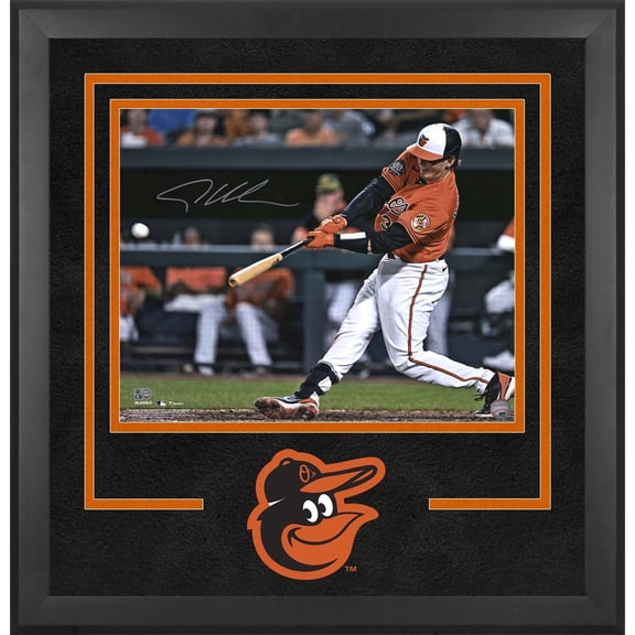 Adley Rutschman Baltimore Orioles Deluxe Framed Autographed 16" x 20" Debut First Hit Photograph - Fanatics Authentic Certified