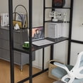 thumbnail image 6 of IVV Twin Size Metal Loft Bed with 41" Computer Desk, 2-Tier Corner Storage Shelf, Built-in Ladder and Full-Length Guardrail, Black, 6 of 9