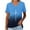 Blue, variant on OKBOP Ladies Tops and Blouses Black Gradient V-Neck Short Sleeve Crucifix T-Shirts Womens Shirts