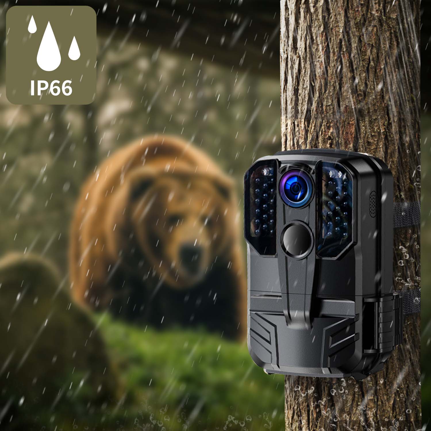 CAMPARK WiFi Trail Camera with SD Card 1296P 20MP Bluetooth Game Hunting Camera Outdoor Deer Trail Cam with 850nm Low-Glow Infrared Night Vision Waterproof 2.0" LCD Screen Motion Activated Scouting