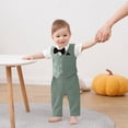 thumbnail image 3 of ZOEREA Baby Boy Clothes Toddler Boy Outfits 4PCS Gentleman Dress Romper/Vest/Pants/Bow Tie Cotton Suit Sets, 3 of 12