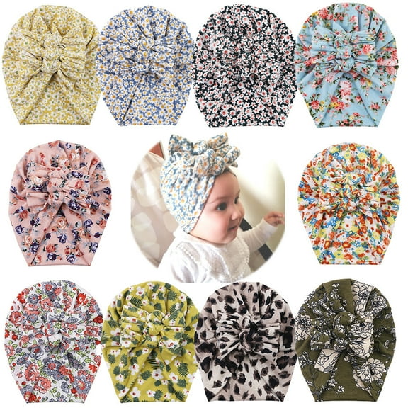 Yoyauz Beanie with Bow Donut Kindergarten Hospital Cap Beanie for Baby Girls, Newborns, Infants and Toddlers